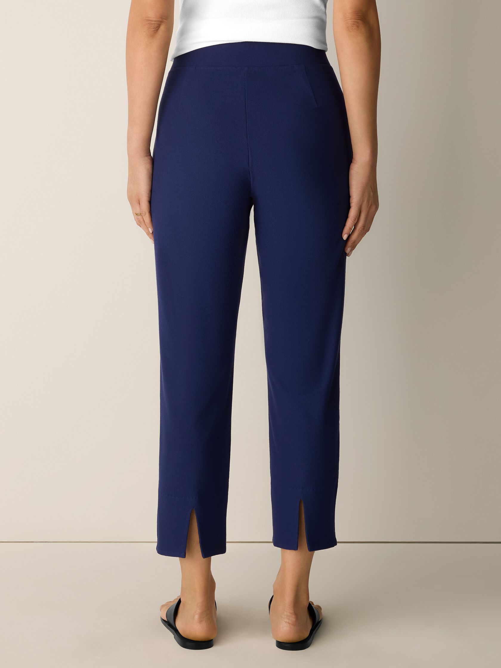 Washable Stretch Crepe Slim Pant