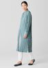 Crushed Silk Band Collar Long Shirt