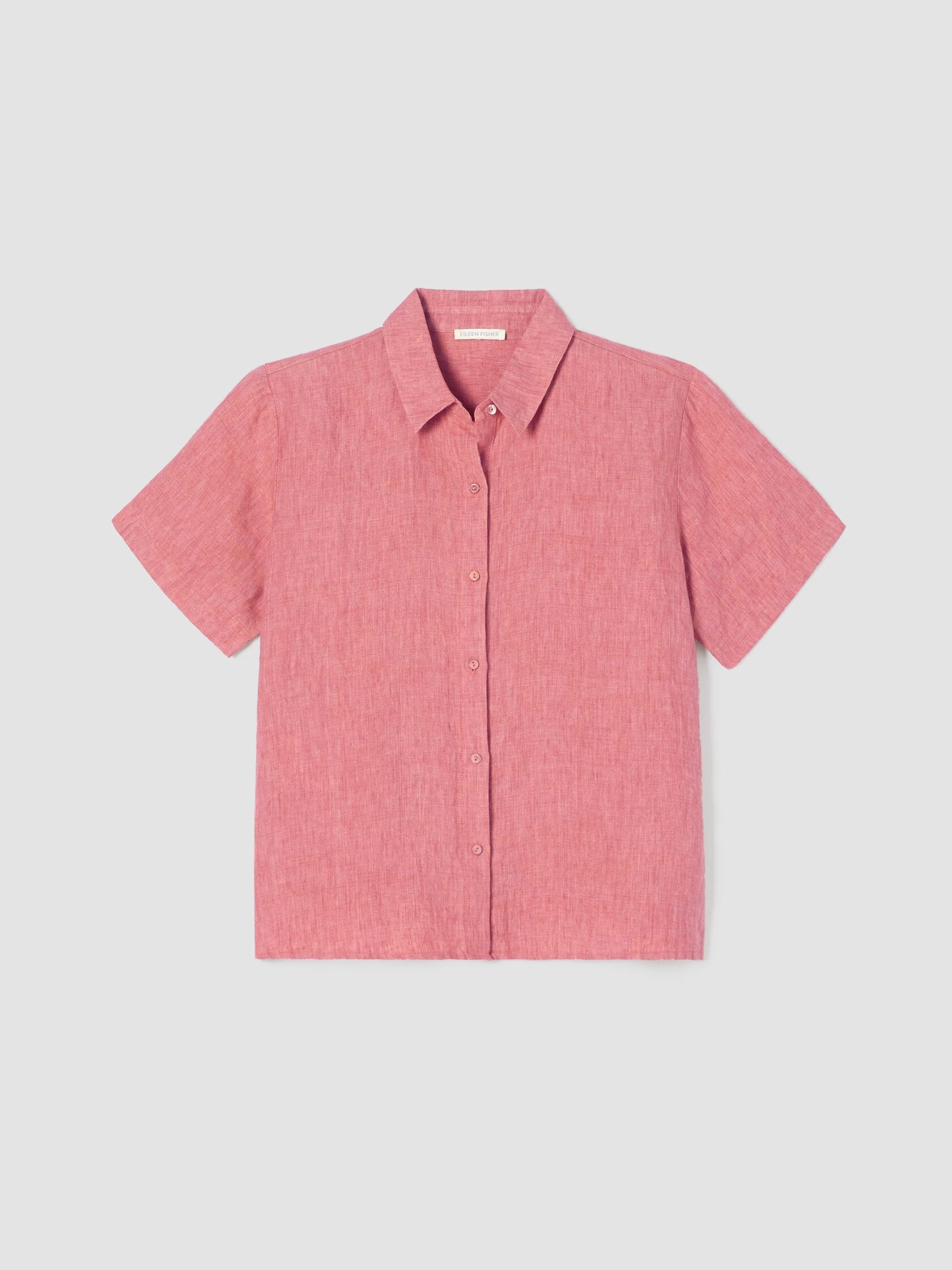Washed Organic Linen Délavé Short-Sleeve Shirt
