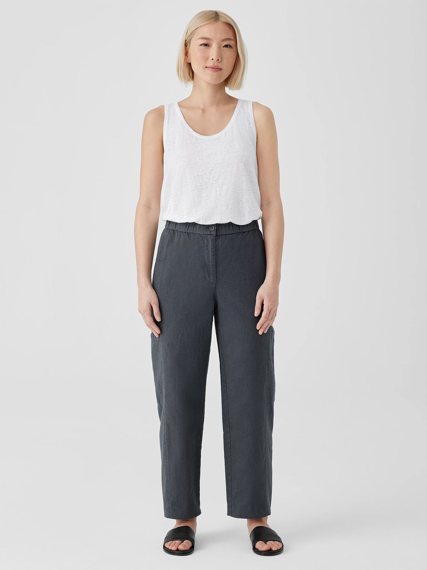 Cotton Hemp Stretch Lantern Pant