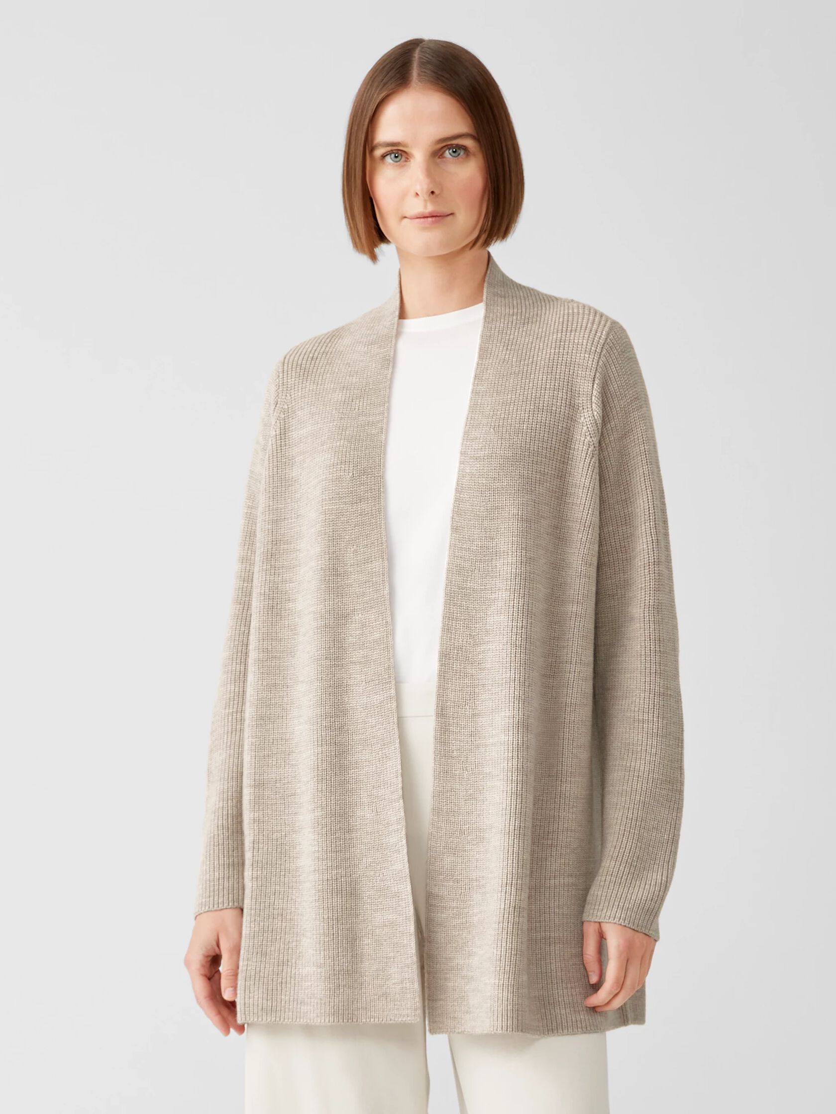 Merino Long Cardigan in Responsible Wool