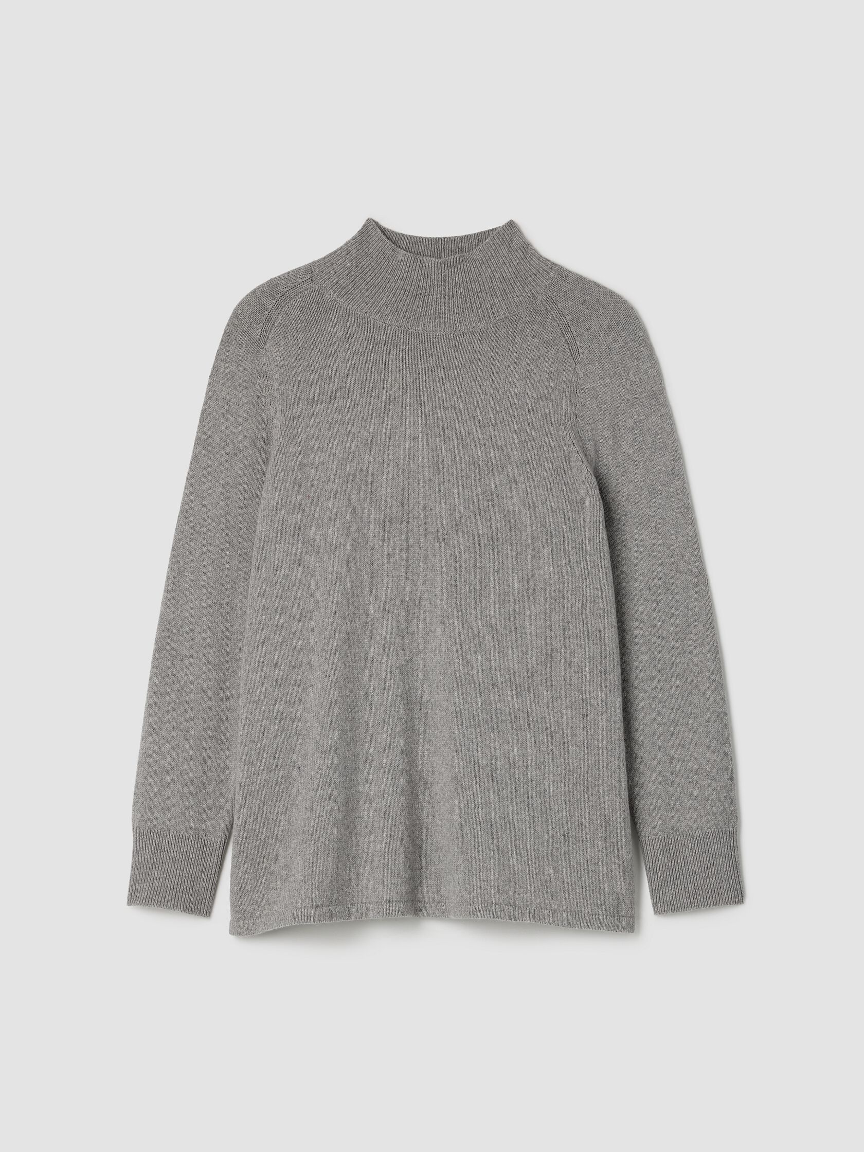 Cotton & Recycled Cashmere Turtleneck Long Top