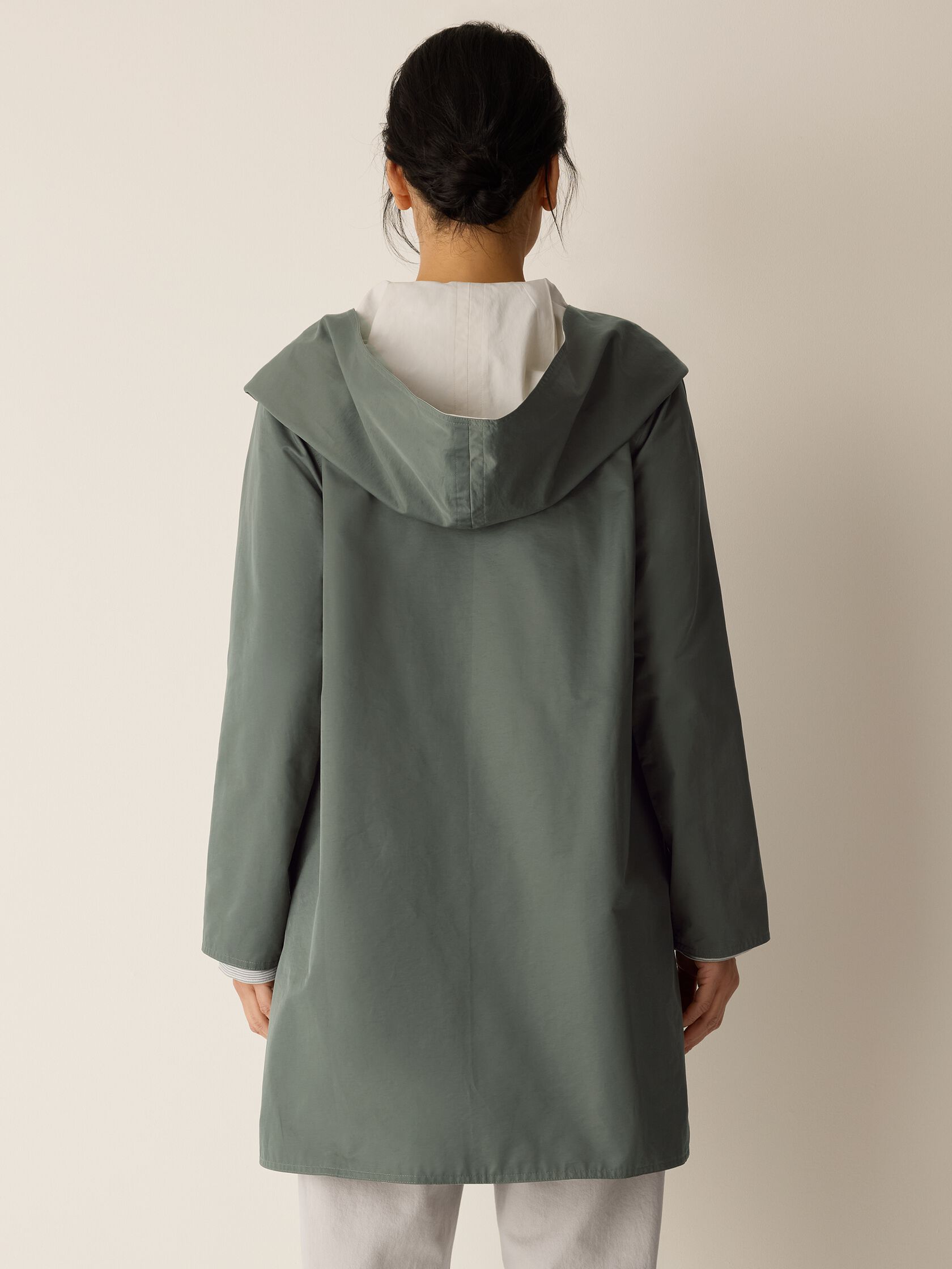 Cotton Nylon Reversible Hooded Coat