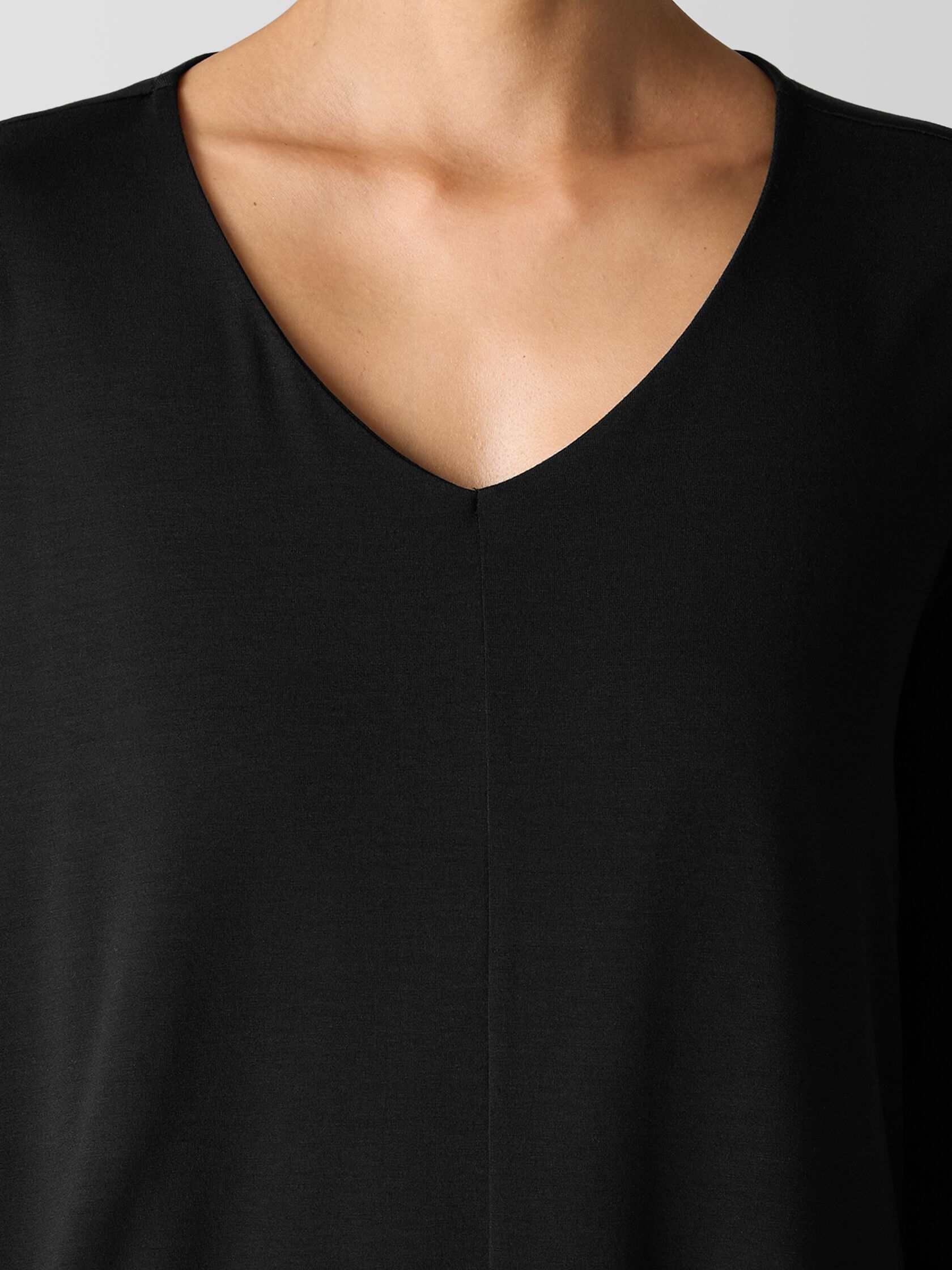 Fine Jersey V-Neck Long Top