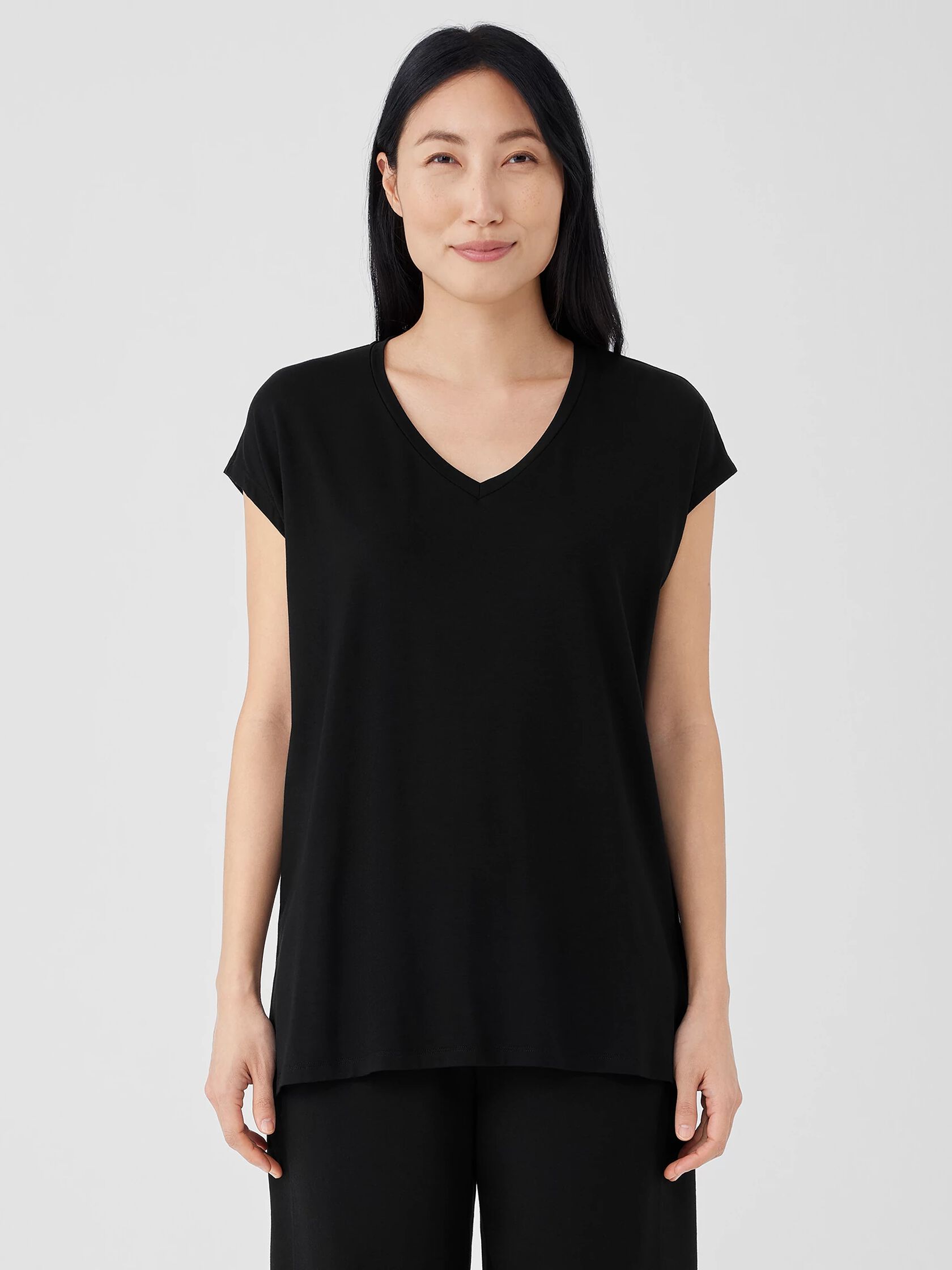 Fine Jersey V-Neck Top