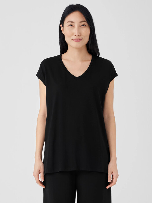 Fine Jersey V-Neck Top