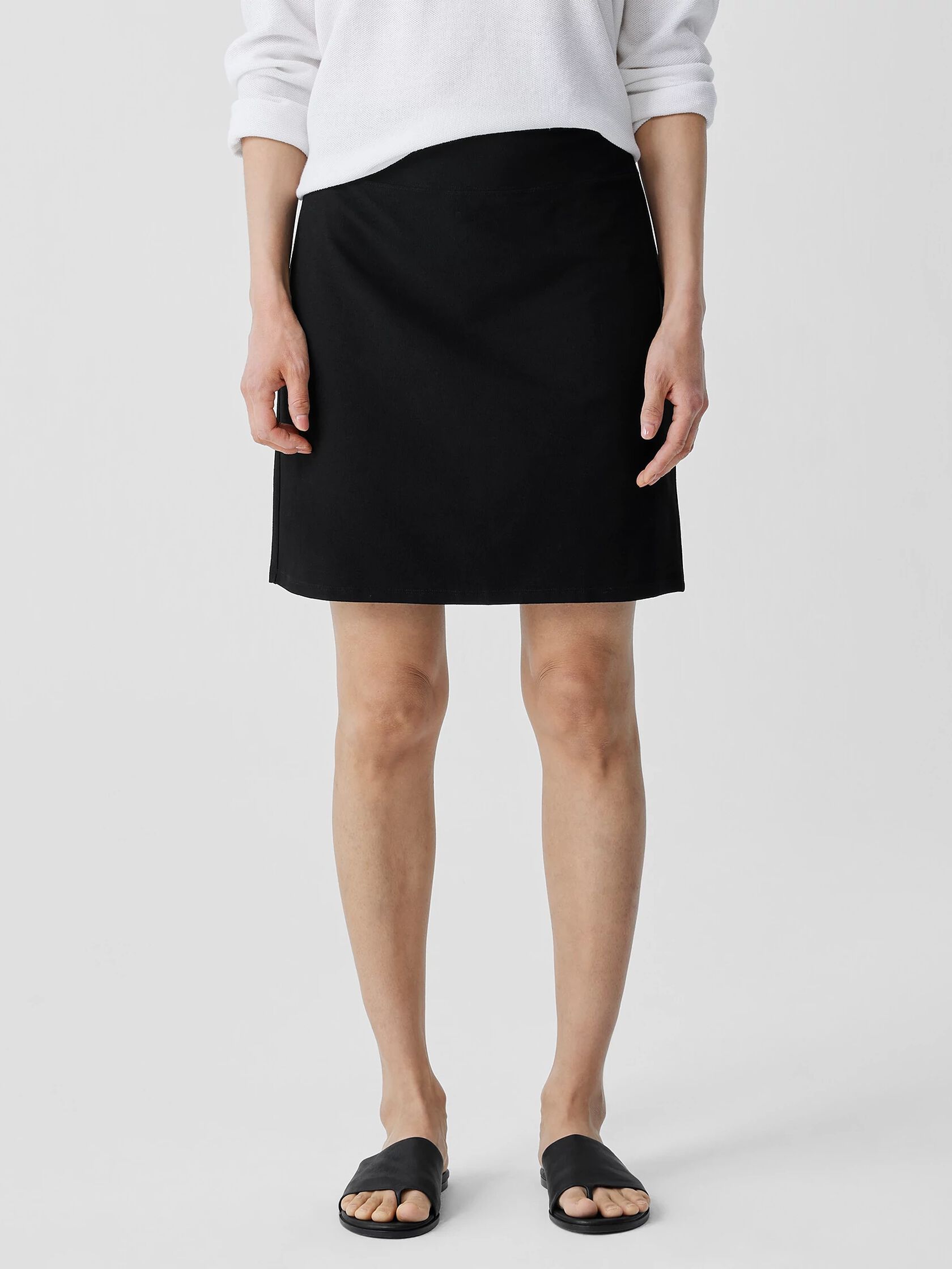 Washable Stretch Crepe Mini Skirt