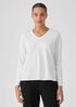 Organic Pima Cotton Jersey V-Neck Top