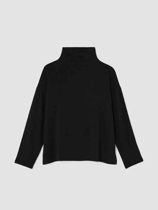 Cozy Brushed Terry Hug Funnel Neck Box-Top