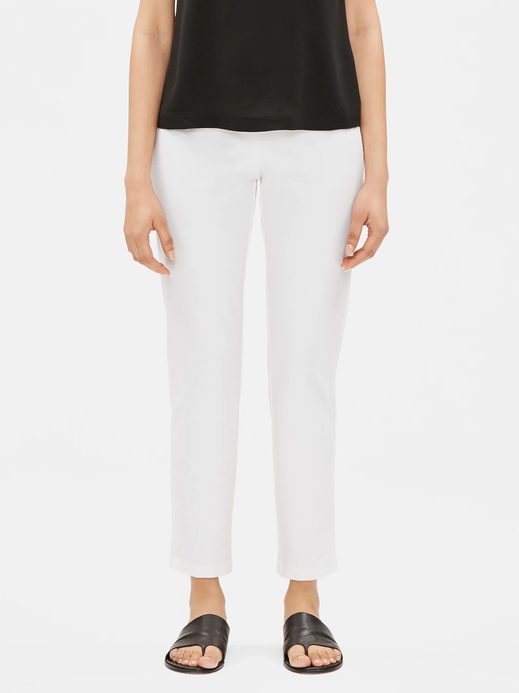 System Washable Stretch Crepe Slim Ankle Pant