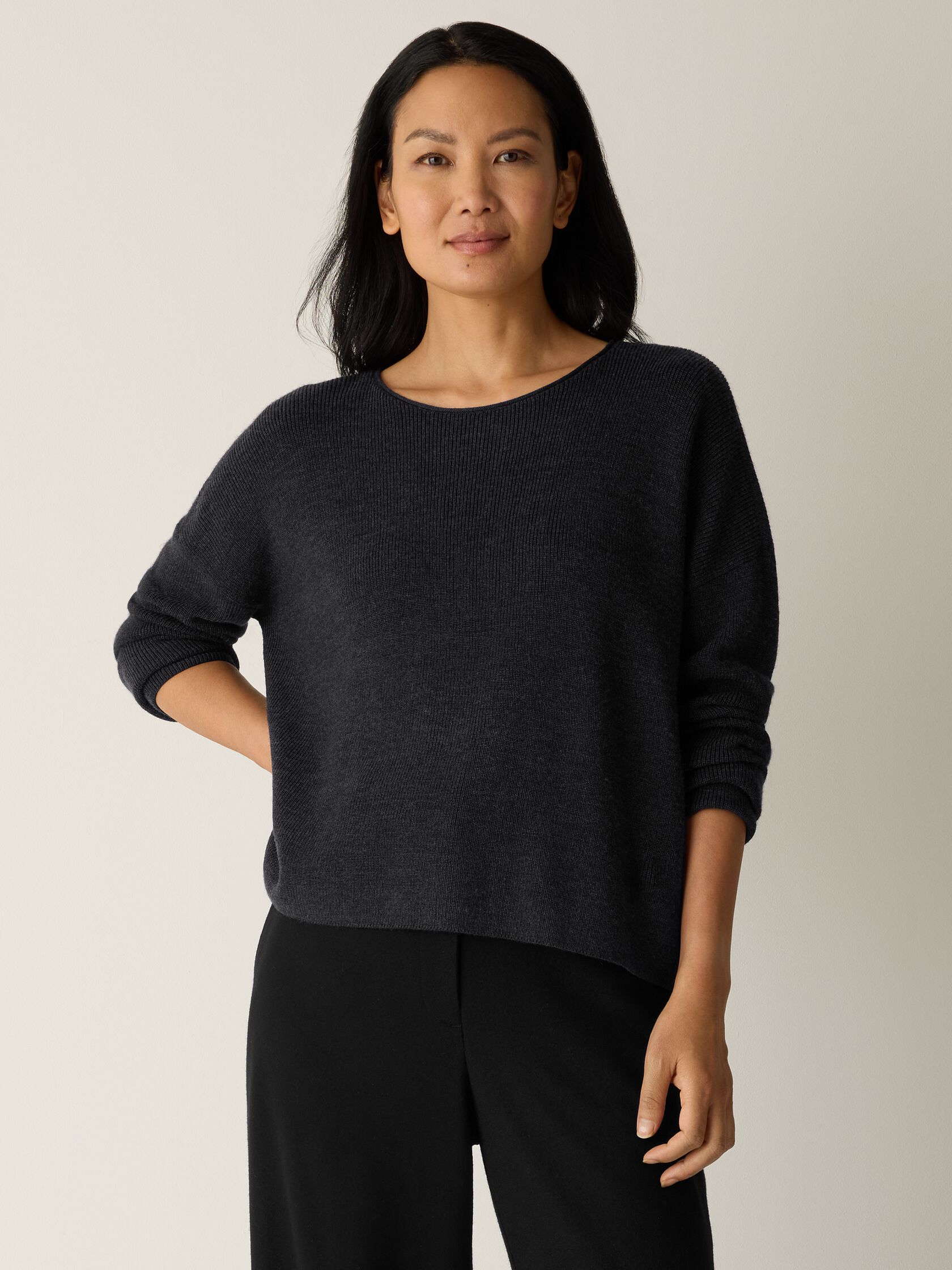 Merino Crew Neck Top in Regenerative Wool