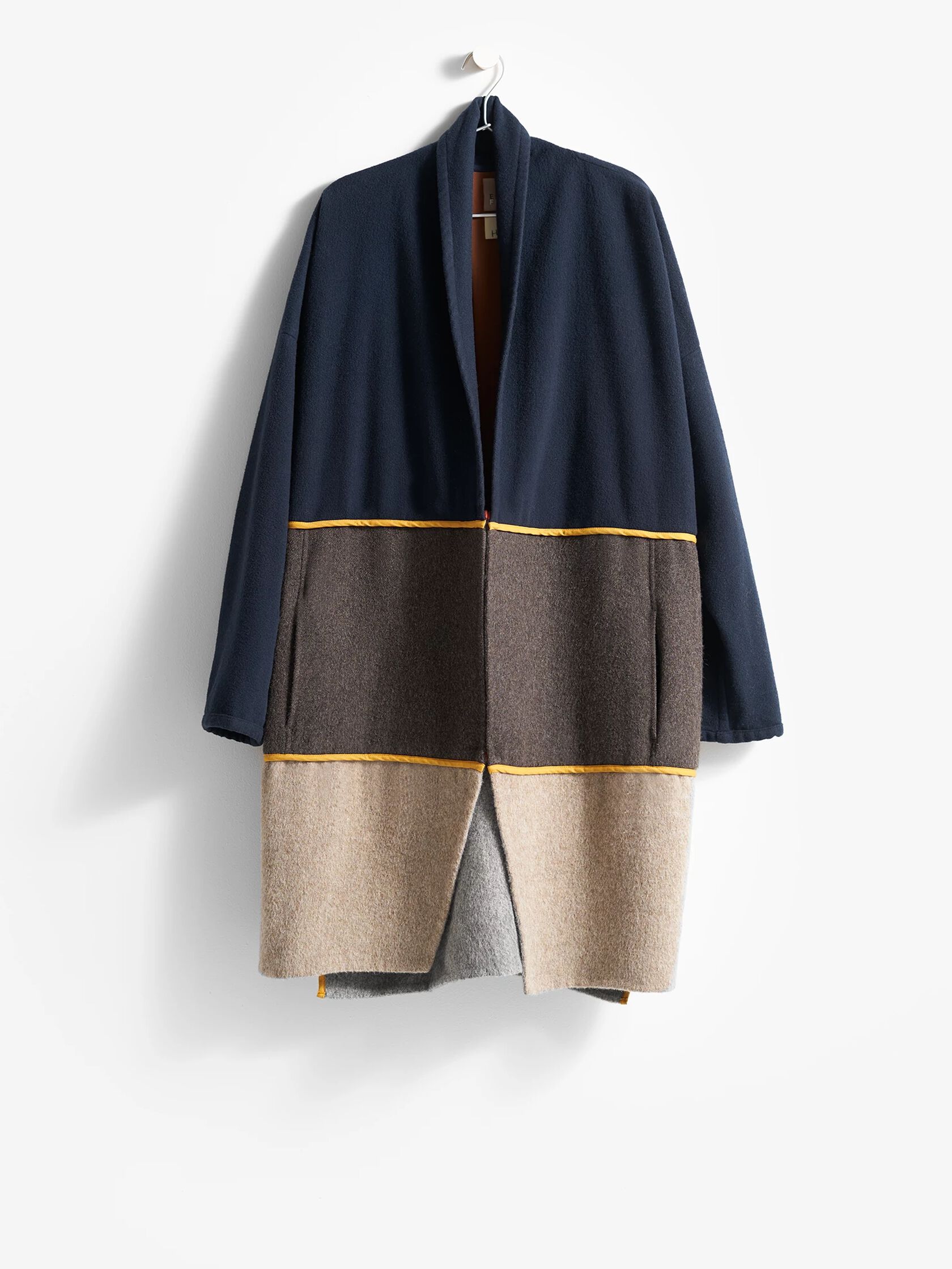 Resewn Wool and Alpaca Three-Tiered Coat
