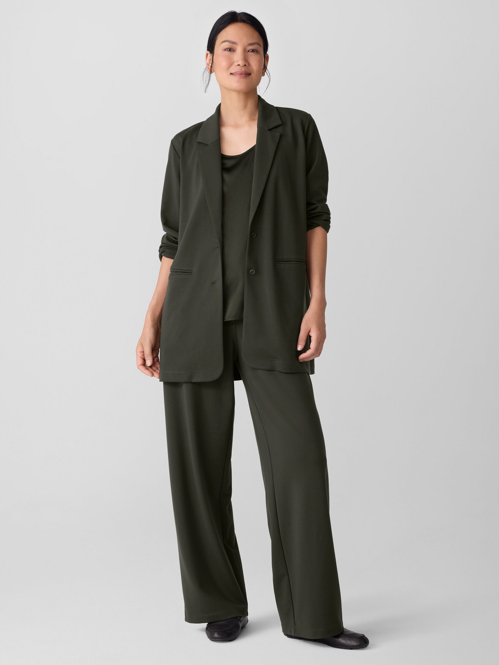 Washable Flex Ponte Long Blazer