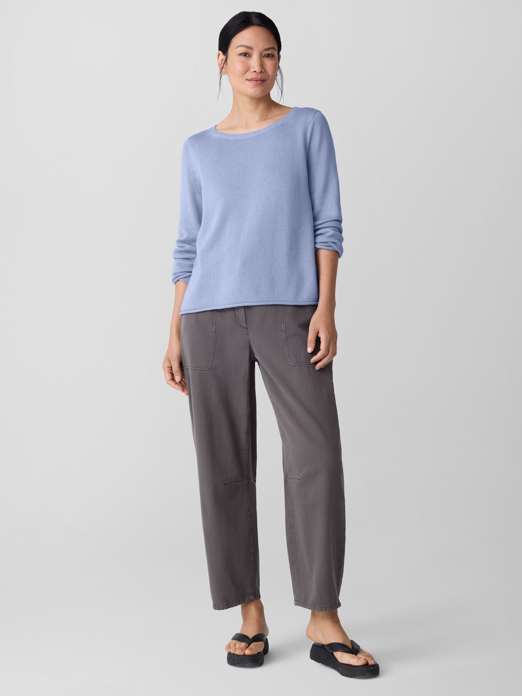 Peruvian Cotton Blend Bateau Neck Top