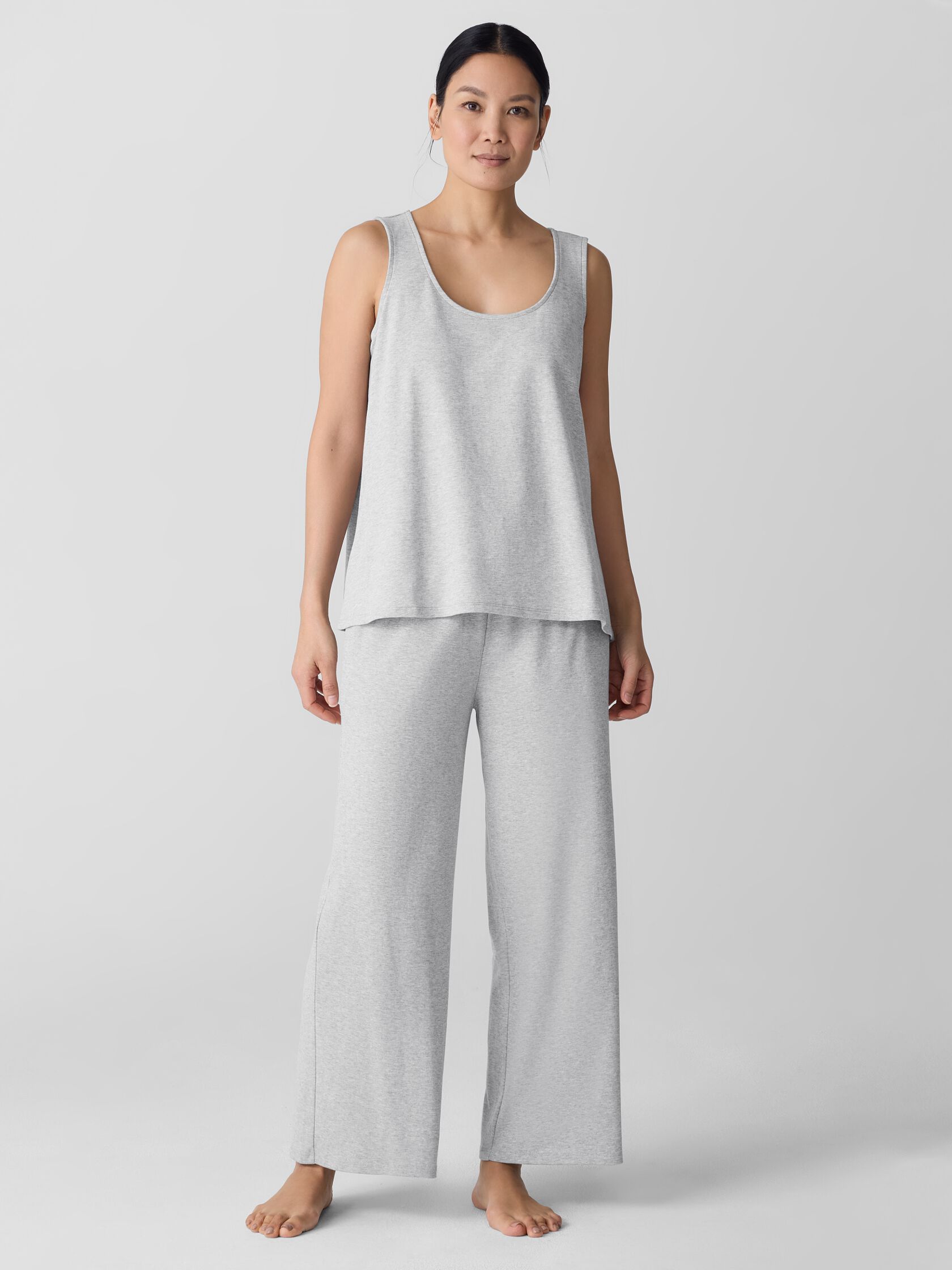 Mélange Organic Cotton Interlock U-Neck Sleep Tank