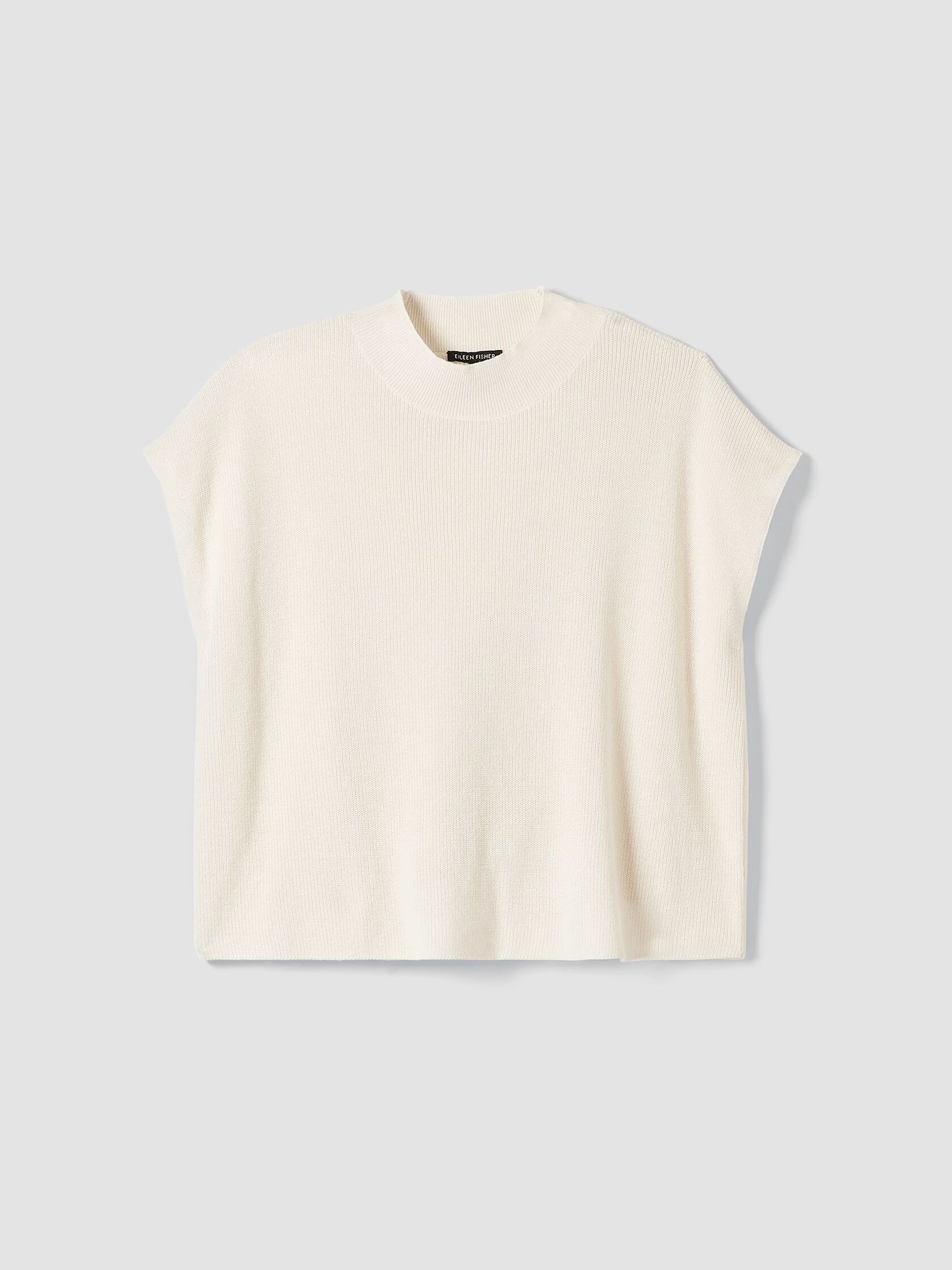 Organic Linen Cotton Mock Neck Top