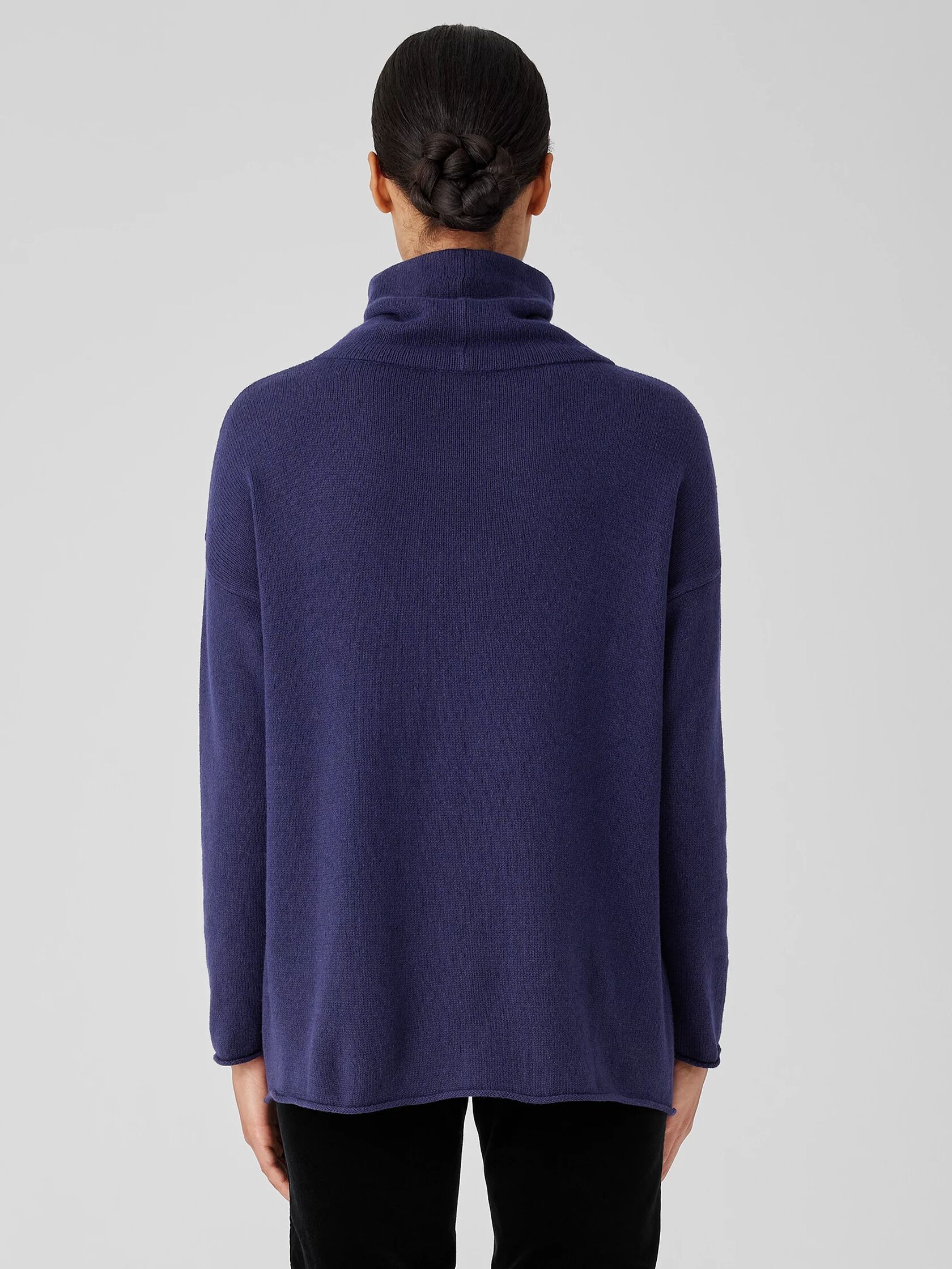 Cotton and Recycled Cashmere Turtleneck Long Top