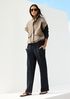 Cotton Indigo Knit Denim Full-Length Straight Pant