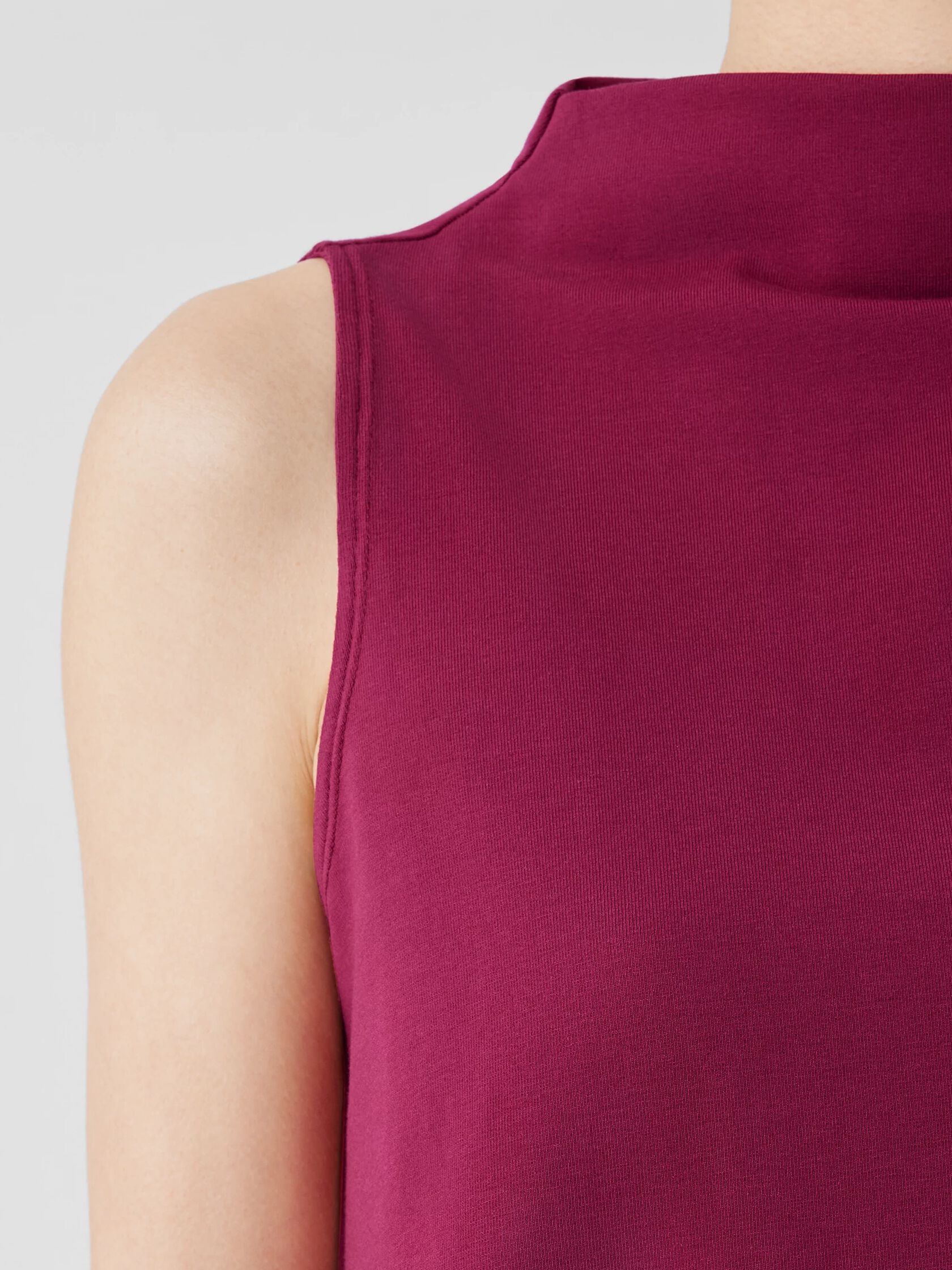 Pima Cotton Stretch Jersey Funnel Neck Tank