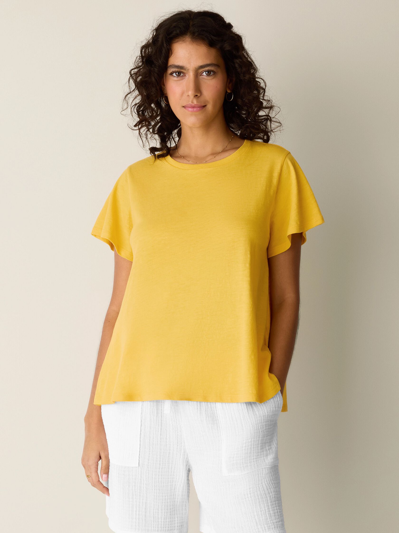 Organic Cotton Slubby Jersey Crew Neck Tee