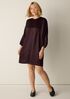 Textured Satin Round Neck Dolman-Sleeve Dress