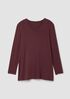 Fine Stretch Jersey Knit V-Neck Long Top