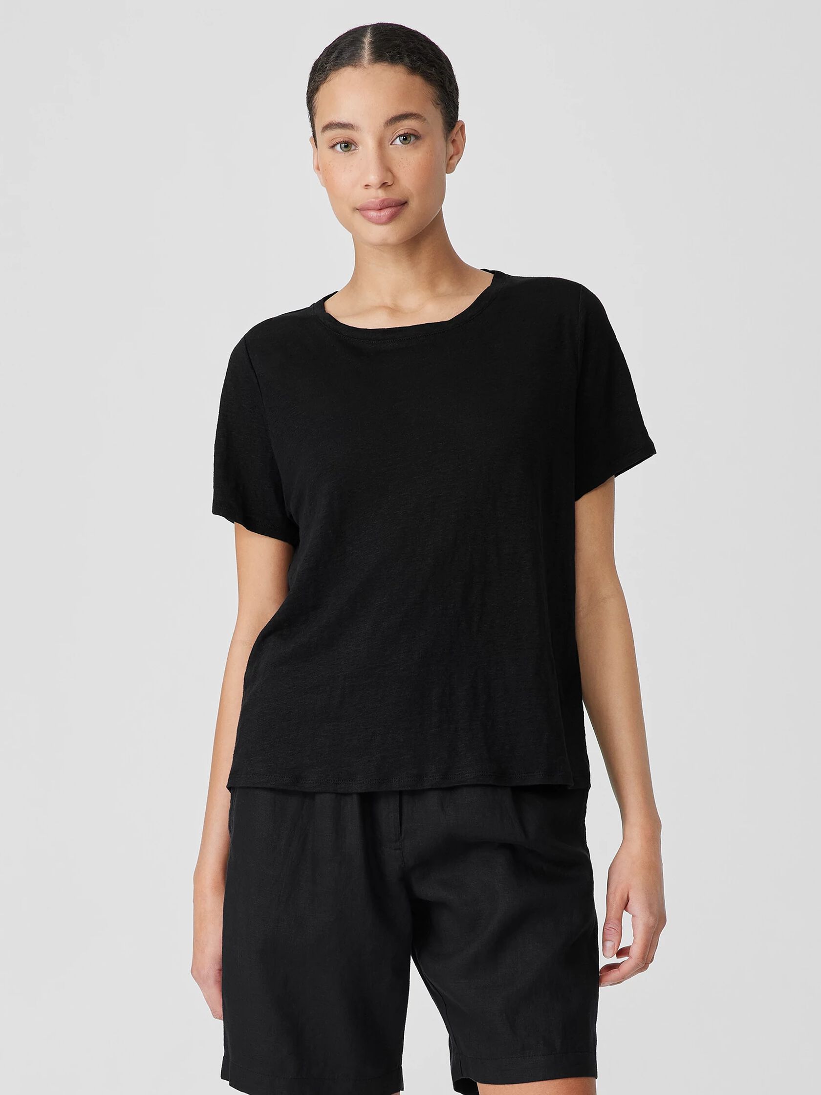 Organic Linen Jersey Crew Neck Tee