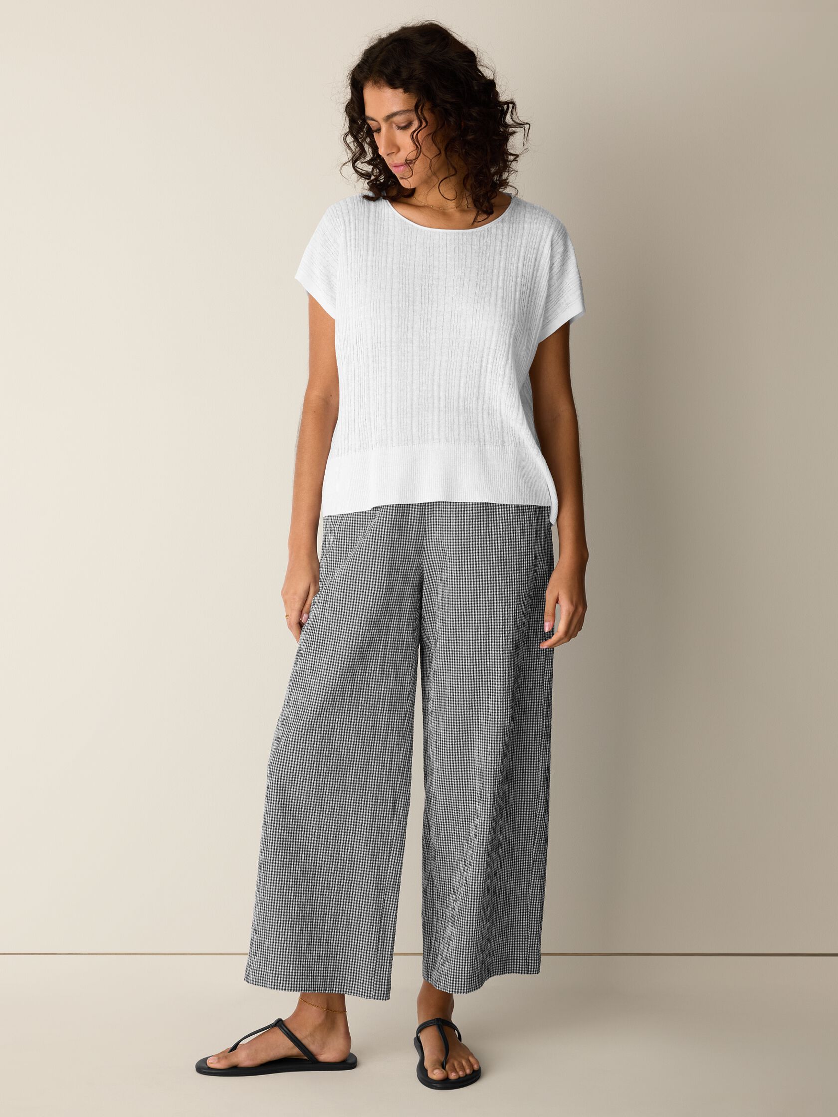 Organic Linen Cotton Crew Neck Top