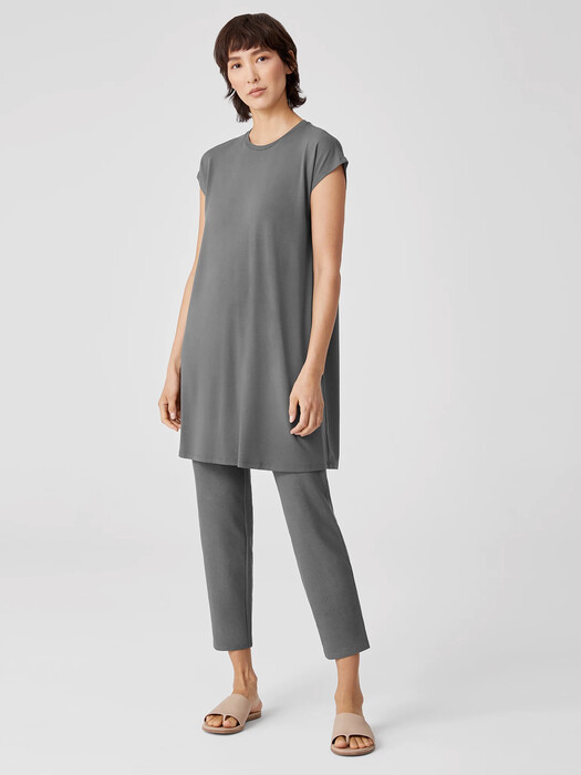 Viscose Jersey Cap-Sleeve Dress | EILEEN FISHER Viscose Jersey Cap-Sleeve Dress | EILEEN FISHER