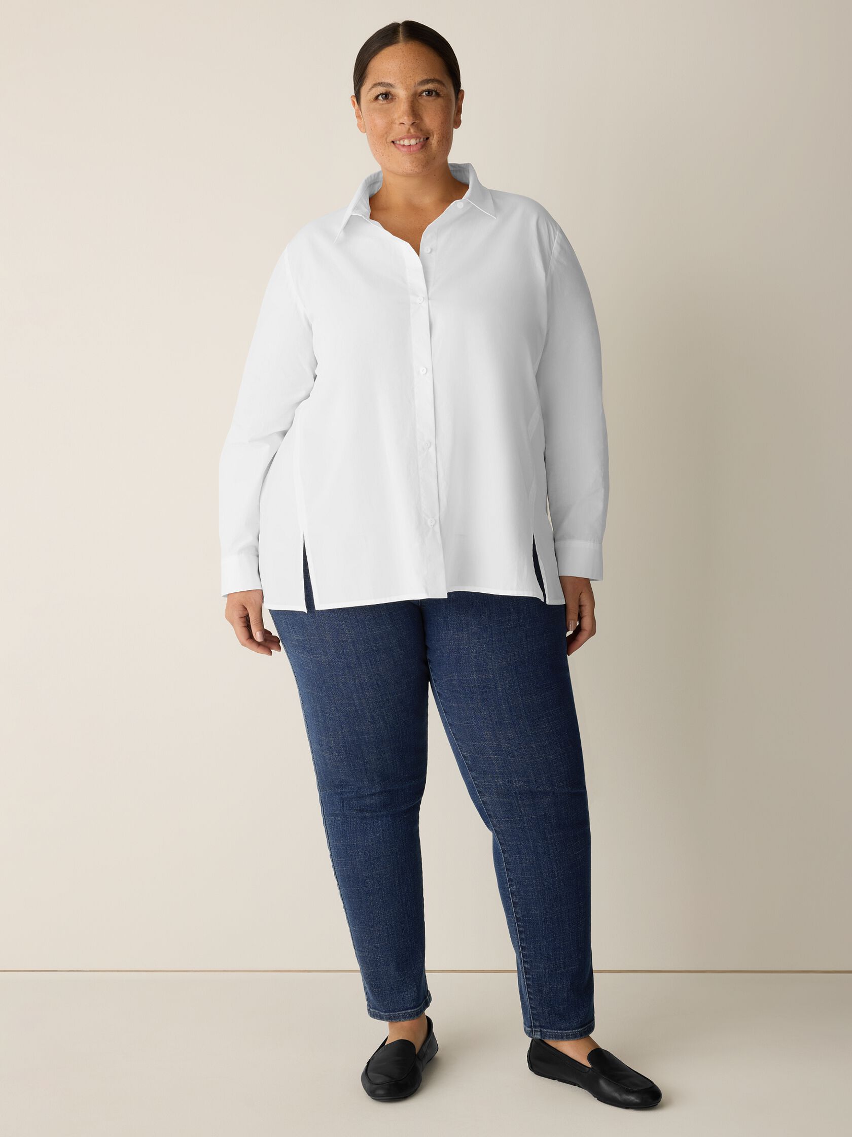 Organic Cotton Poplin Classic Collar Swing Shirt