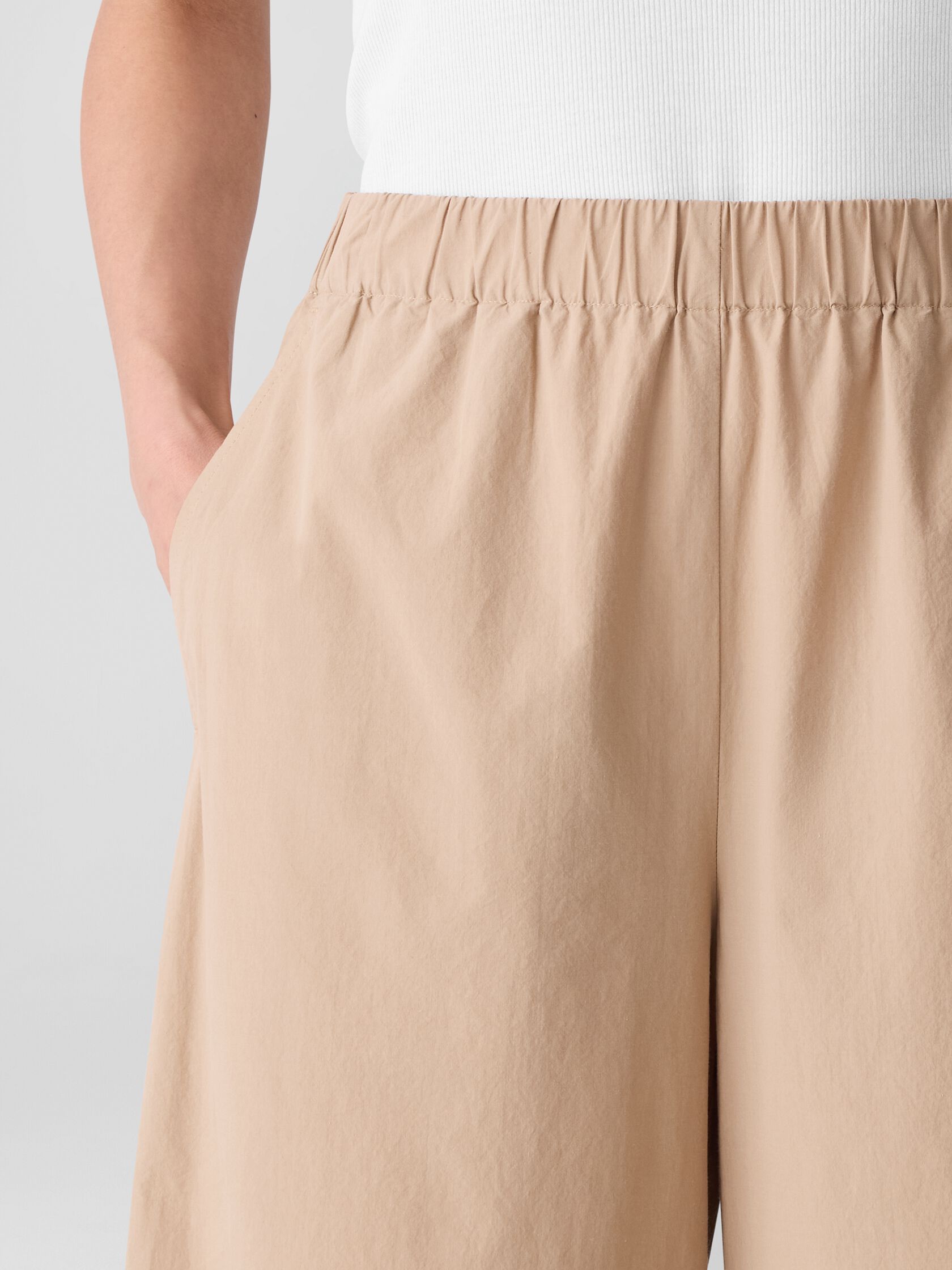 Washed Organic Cotton Poplin Wide-Leg Pant