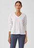 Organic Cotton Slub V-Neck Top