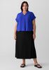 Silk Georgette Crepe Notch Collar Top