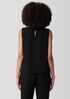 Silk Georgette Crepe Round Neck Tank