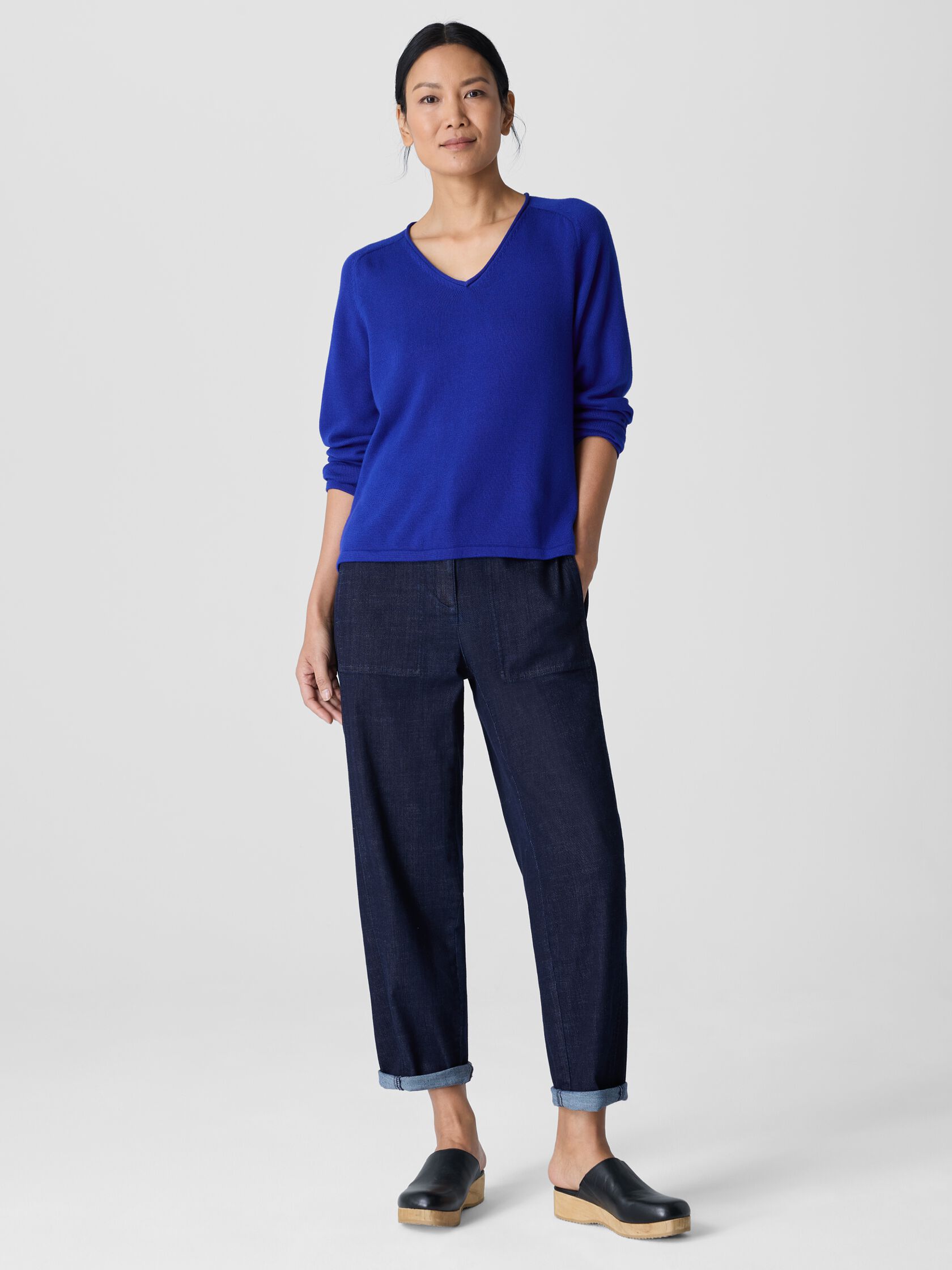 Peruvian Cotton Blend V-Neck Top