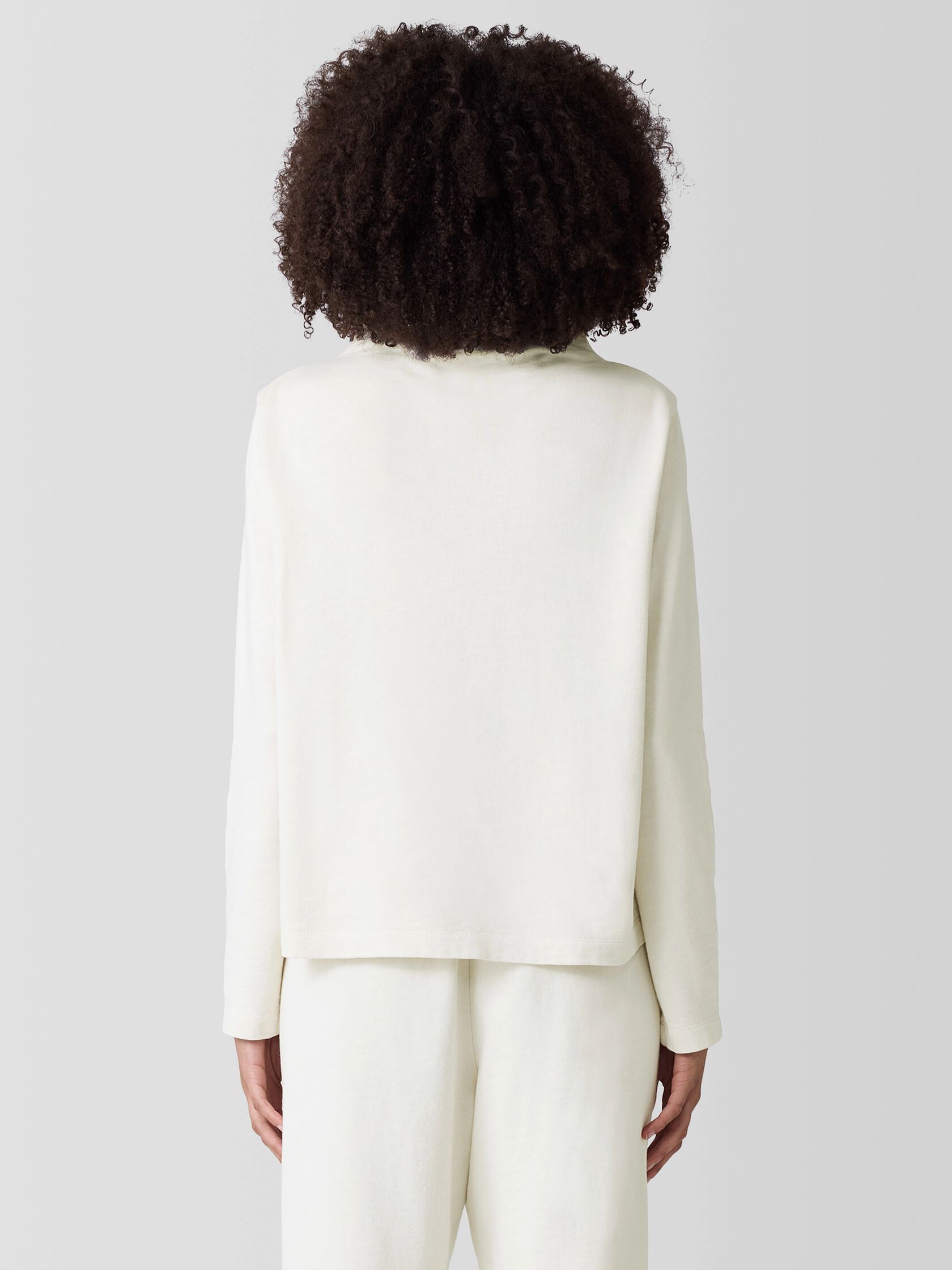 Garment-Dyed Terry Funnel Neck Top