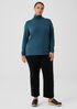 Ribbed Pima Cotton Blend Turtleneck Top