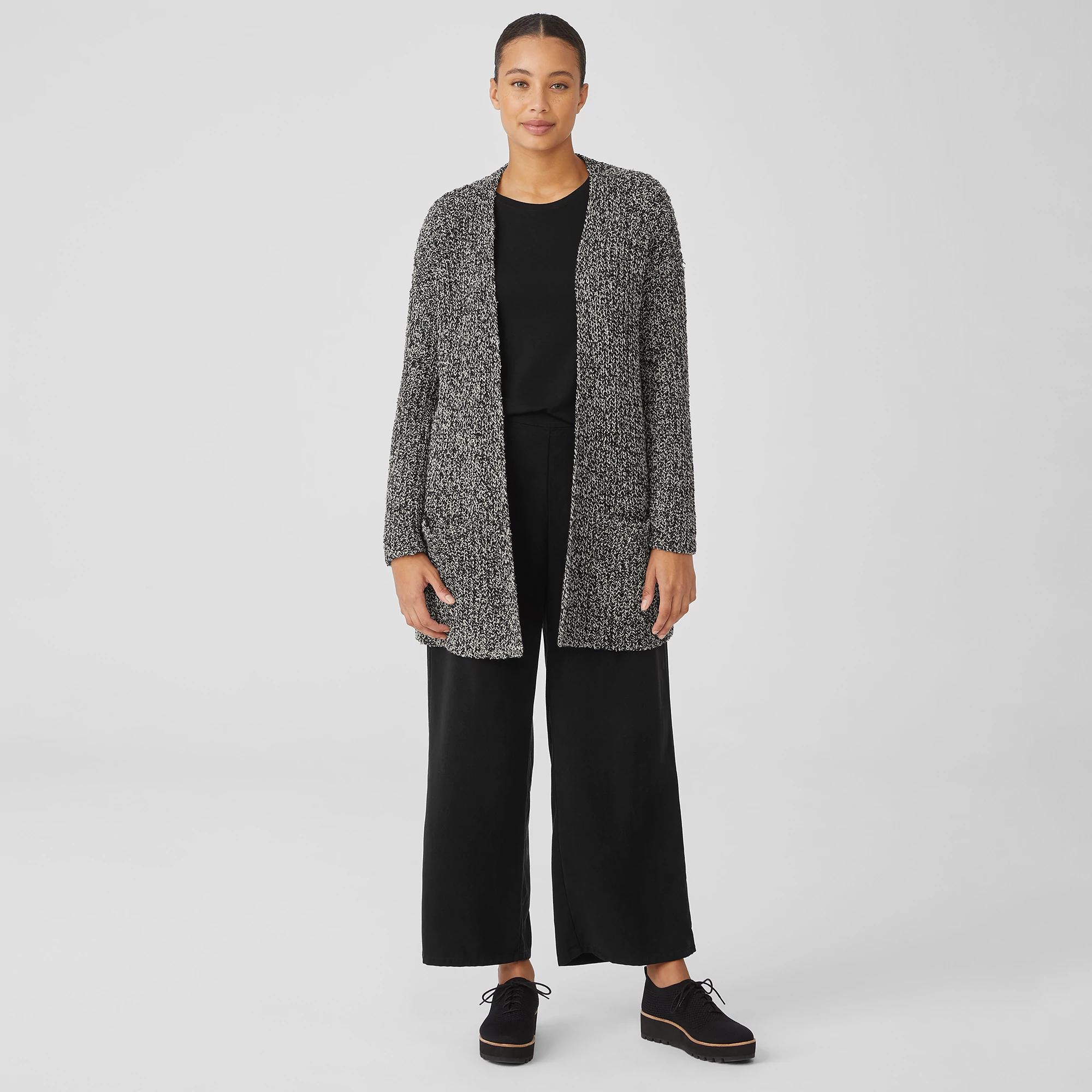 Peruvian Organic Cotton Boucle Cardigan 