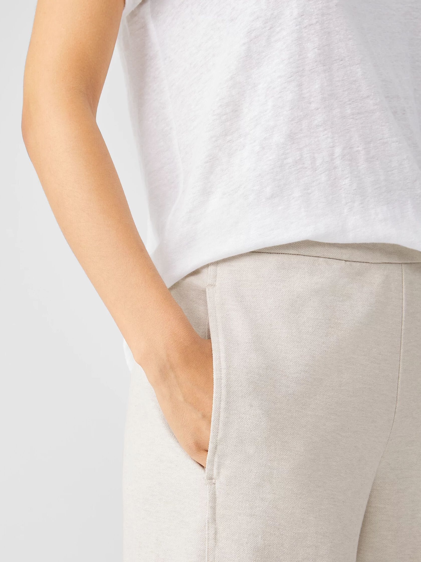 Organic Cotton Melange Crepe Lantern Pant