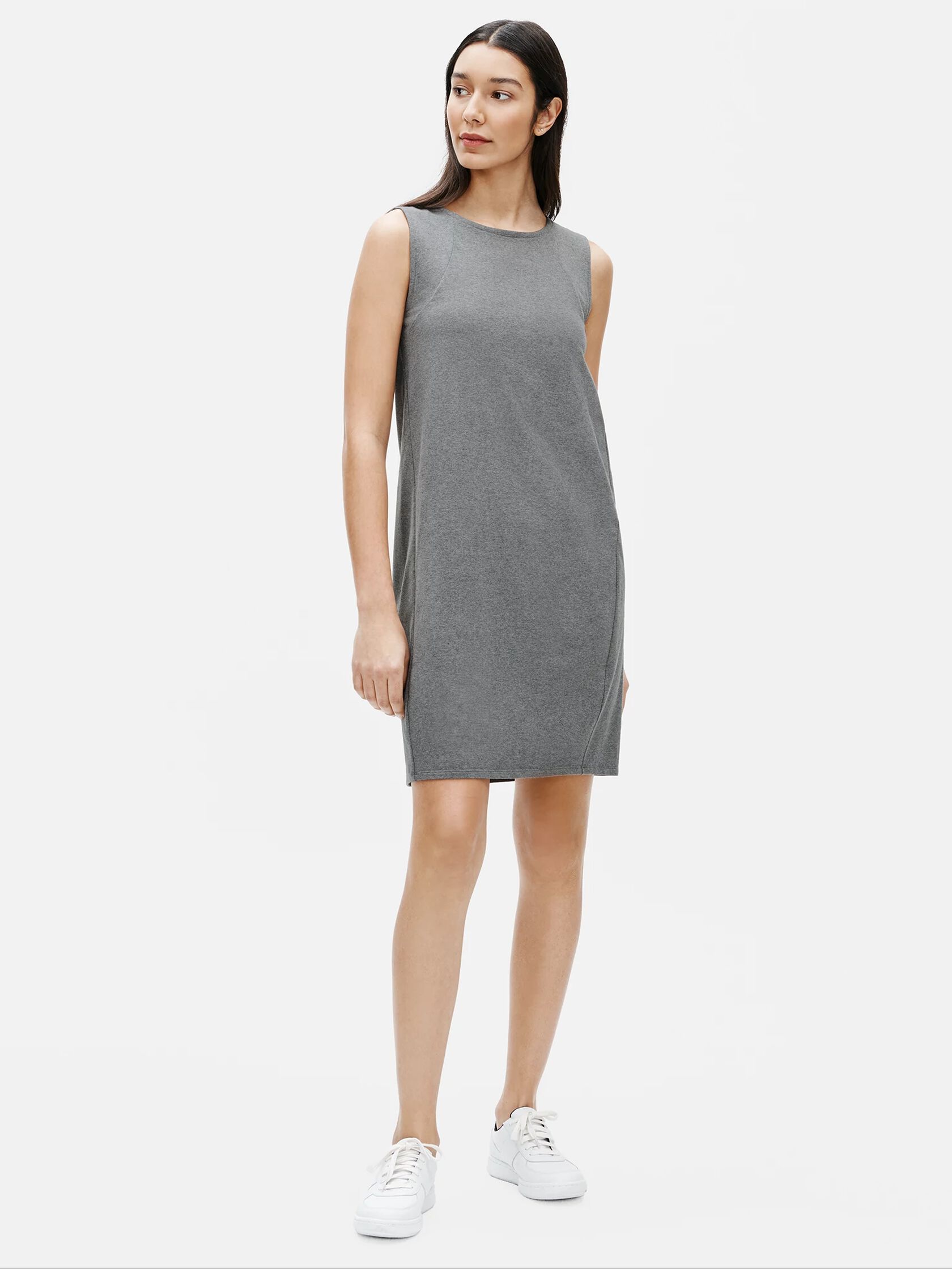 Heathered Organic Cotton Stretch Lantern Dress