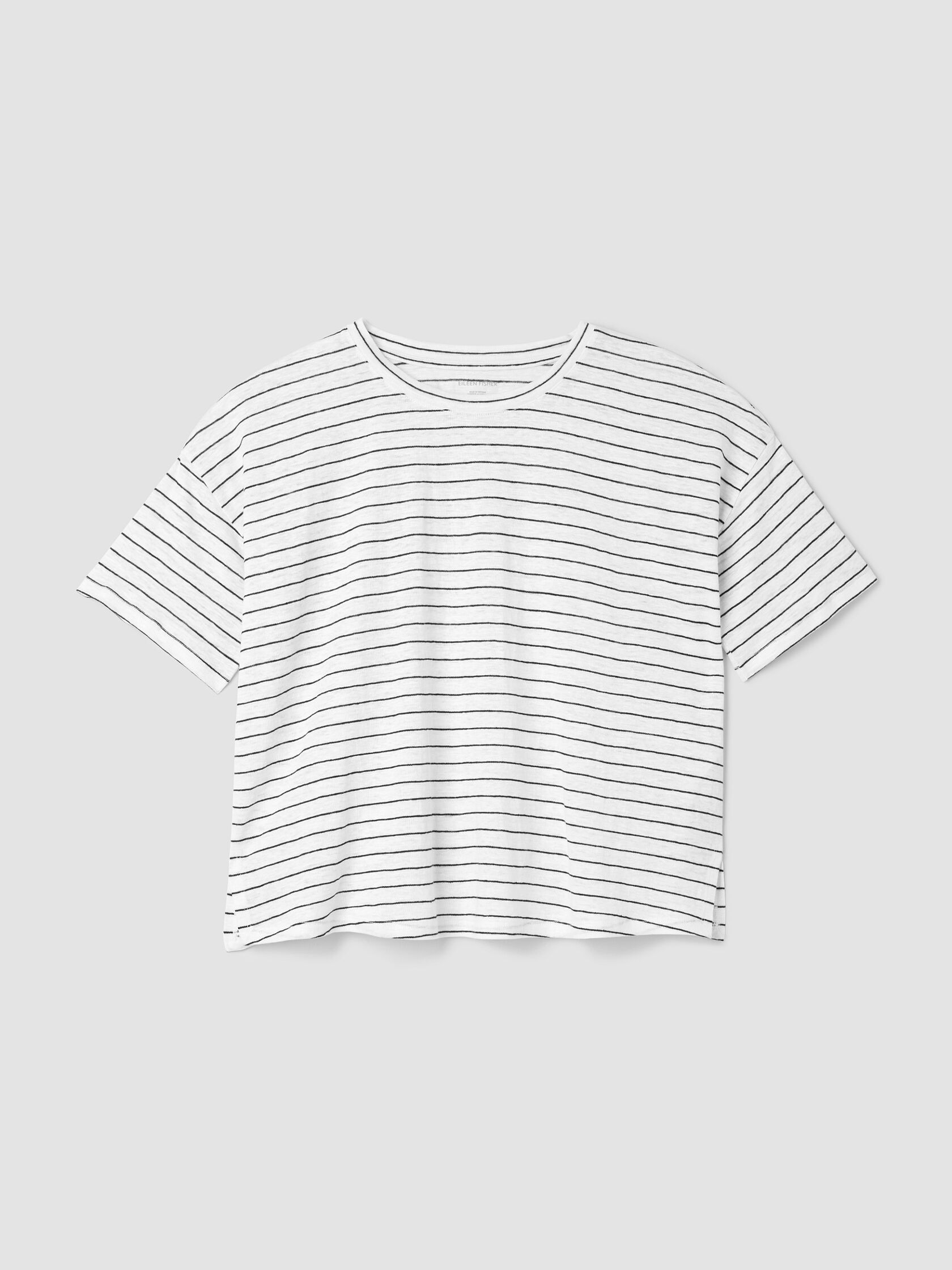 Organic Linen Jersey Stripe Box-Top