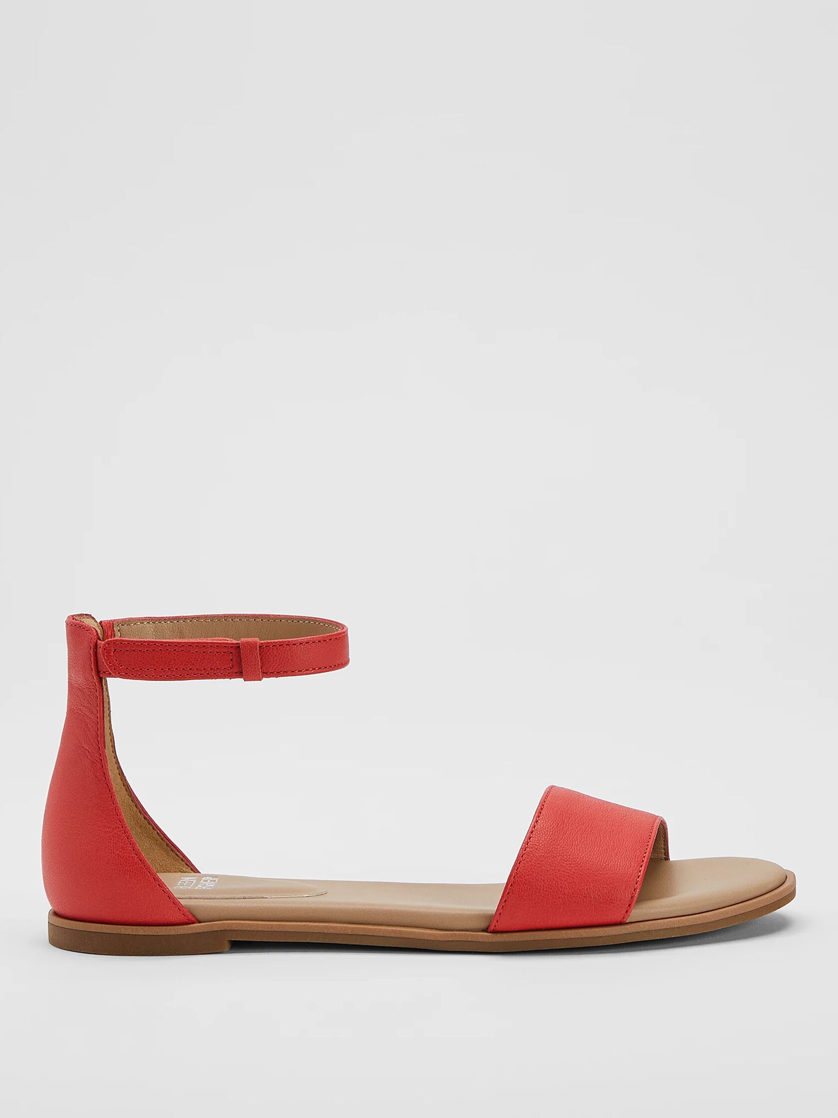 Razz Tumbled Leather Ankle-Strap Sandal