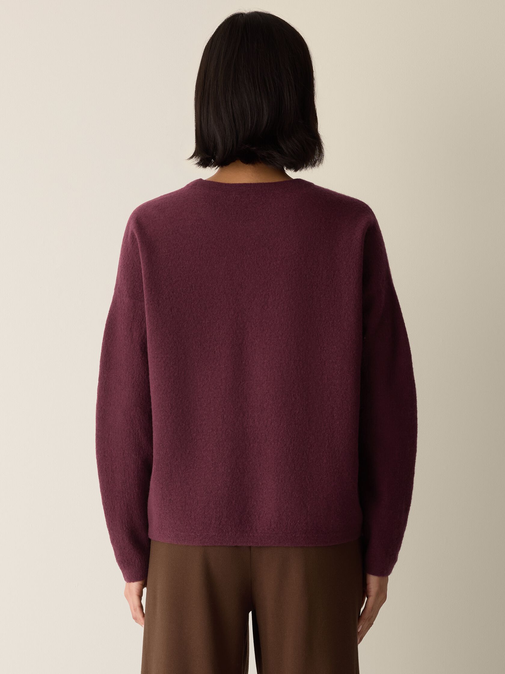 Fine Felted Wool Crew Neck Top in Regenerative Wool