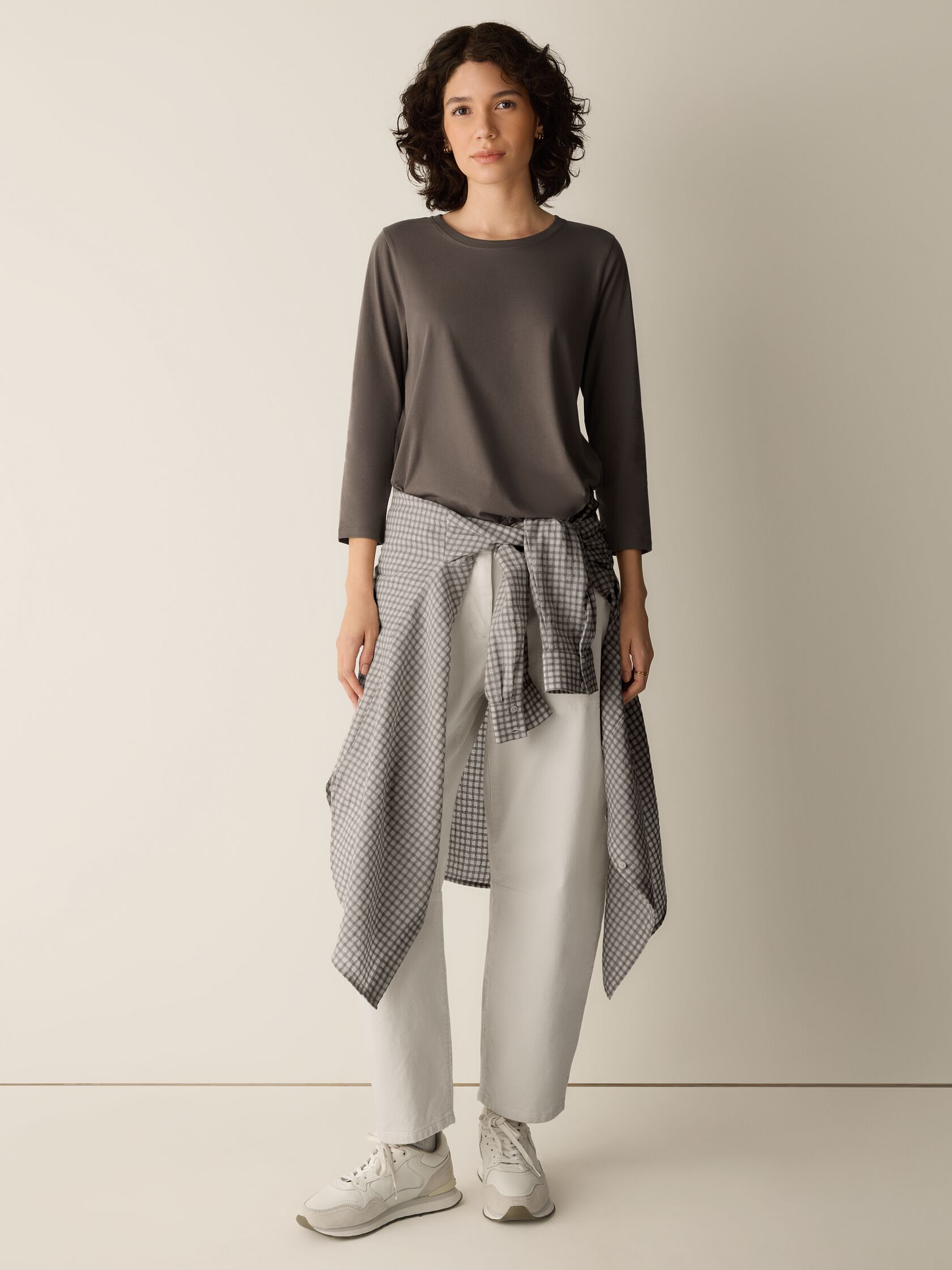 Organic Pima Cotton Jersey 3/4-Sleeve Tee