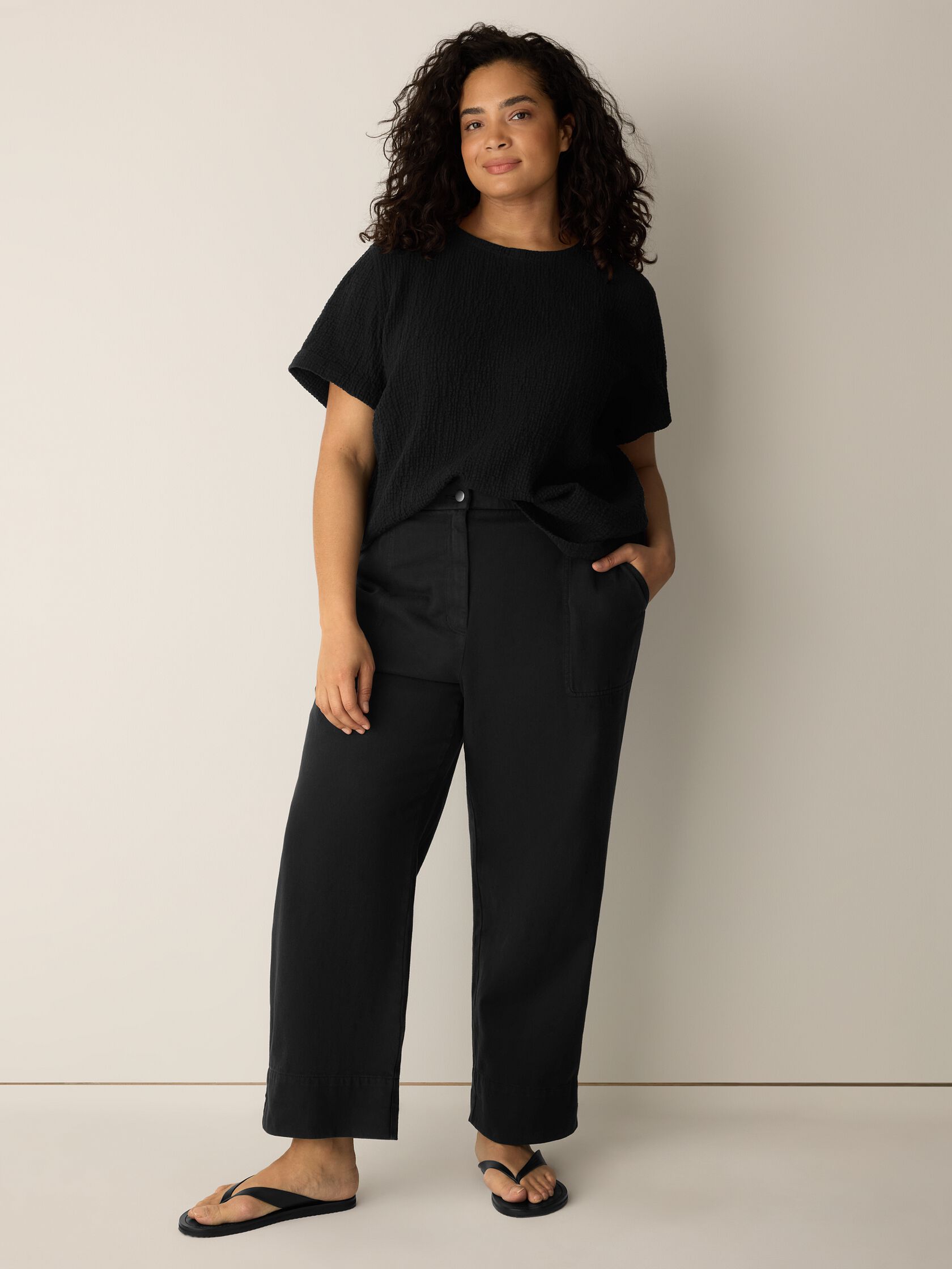 Garment-Dyed Utility Cotton Straight Pant