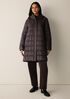 Eggshell Recycled Nylon Hooded Quilted Coat