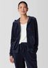Cozy Velour Knit Hooded Jacket
