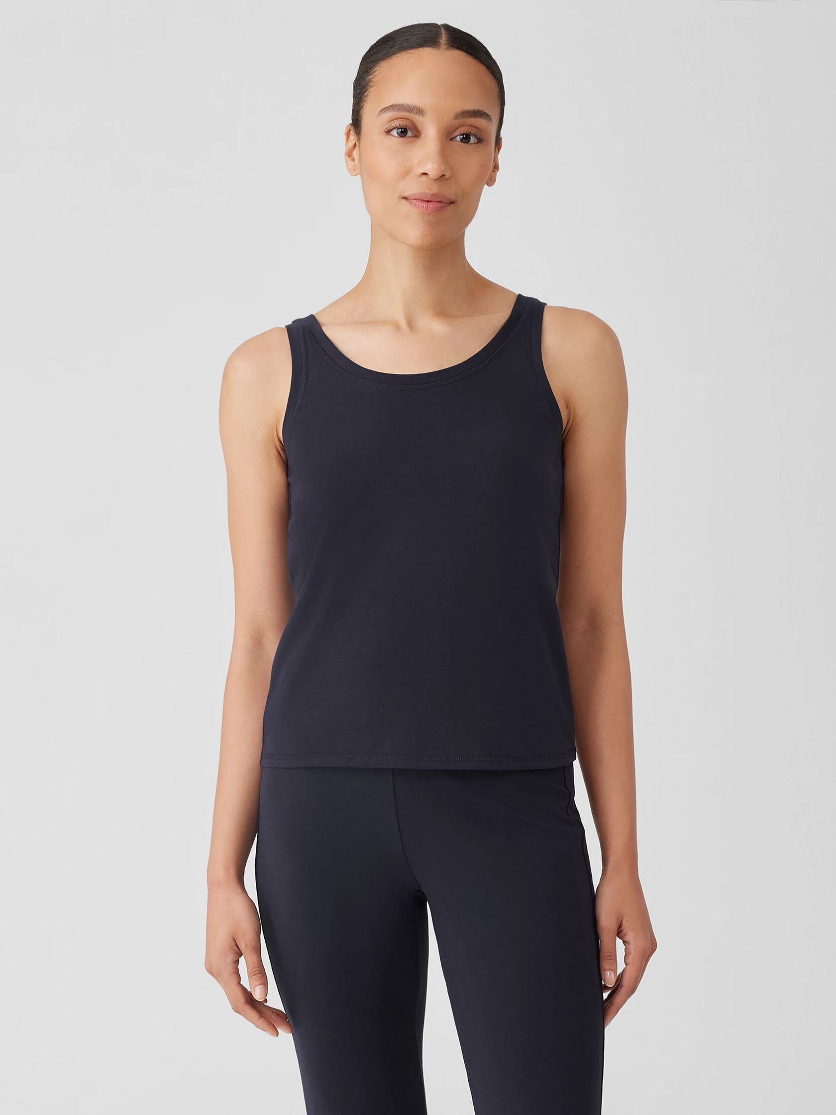 Pima Cotton Stretch Jersey Scoop Neck Tank