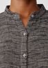 Organic Linen Gauze Strata Mandarin Collar Shirt