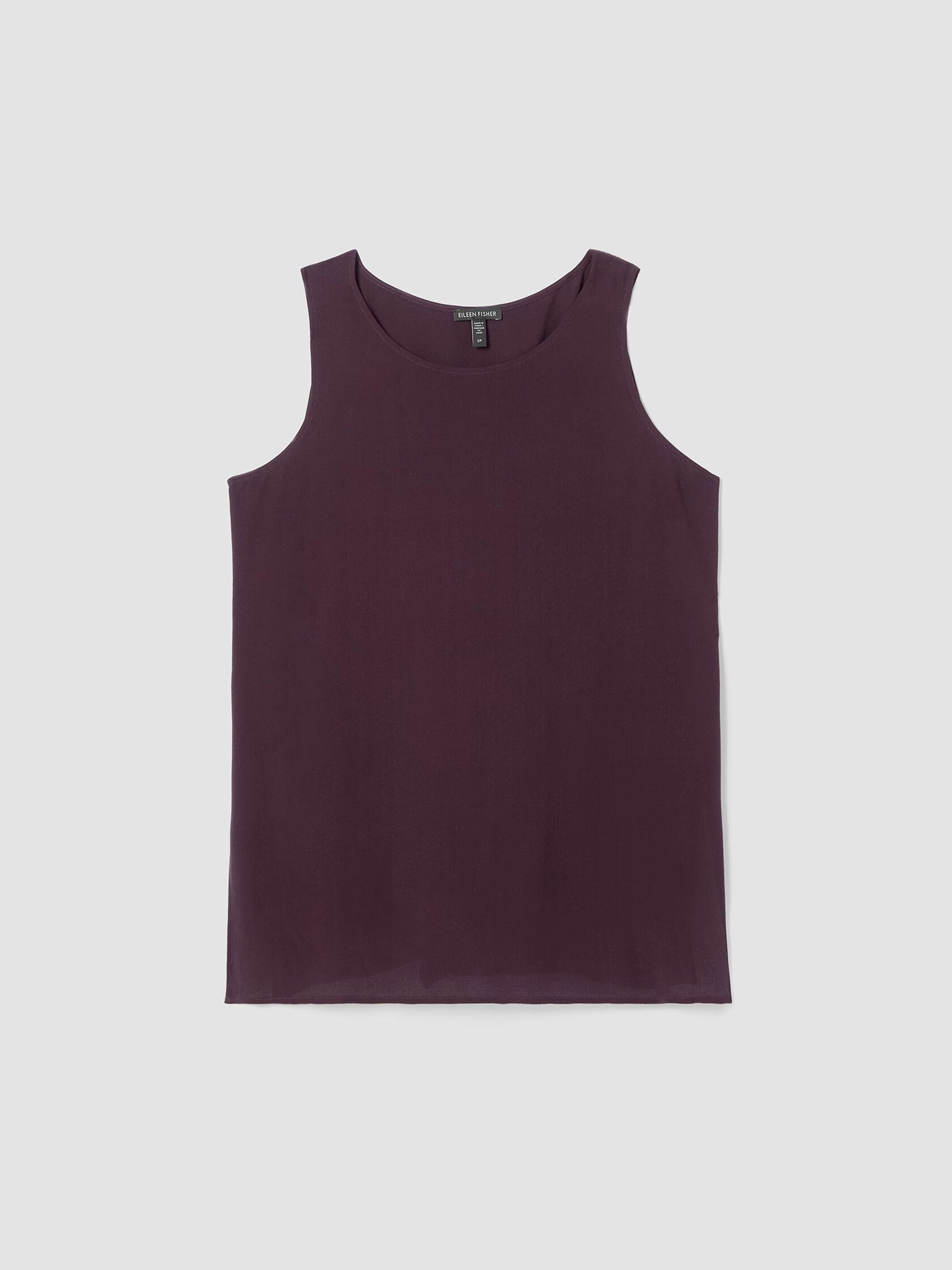 Silk Georgette Crepe Ballet Neck Tank